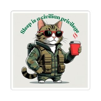 military cat "sleep is a civilian privilege"